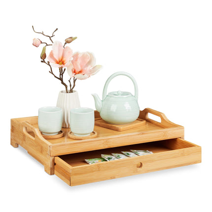 Serving tray in bamboo with box