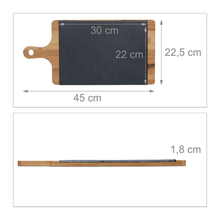 Serving tray with slate plate