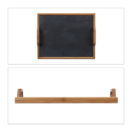 Serving tray with slate plate