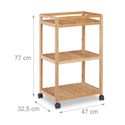 Serving trolley in bamboo