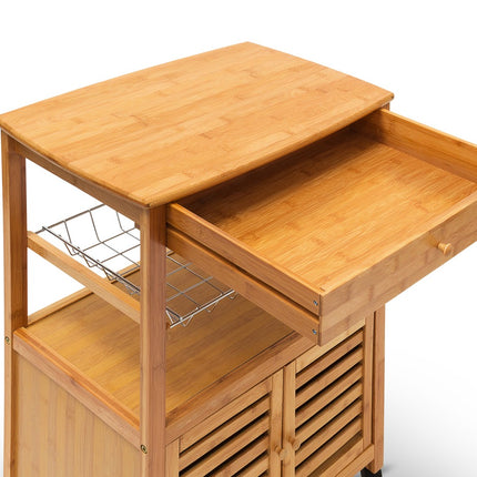 Serving trolley with cabinet compartment