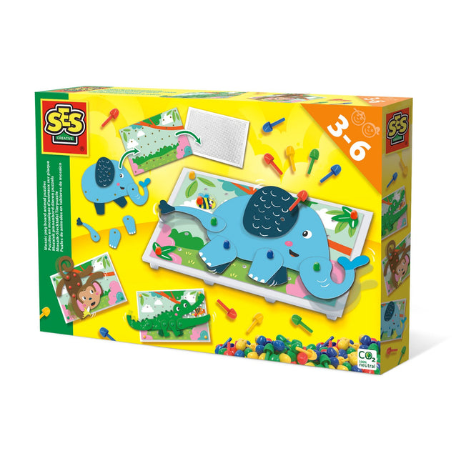 Ses Mosaic Peg Board Animal Puzzles