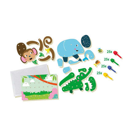 Ses Mosaic Peg Board Animal Puzzles