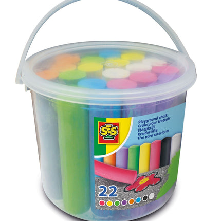 Ses Playground Chalks 22Pcs Bucket