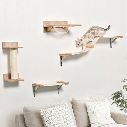 Cat tree with scratching post & hammock, sisal & pine