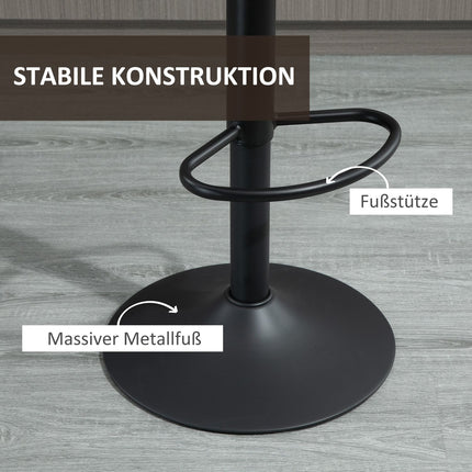 Height-adjustable brown barstools, set of 2, polyester