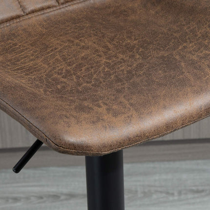 Height-adjustable brown barstools, set of 2, polyester