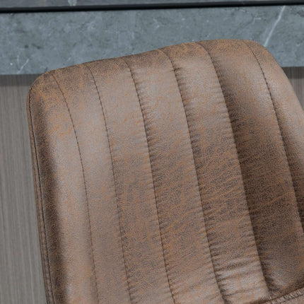 Height-adjustable brown barstools, set of 2, polyester
