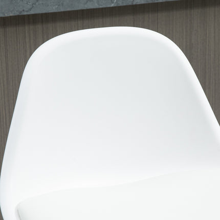 Adjustable Swivel Bar Stools, Set of 2 - White Faux Leather