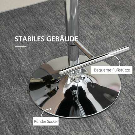 Adjustable swivel bar stools, set of 2 with footrests