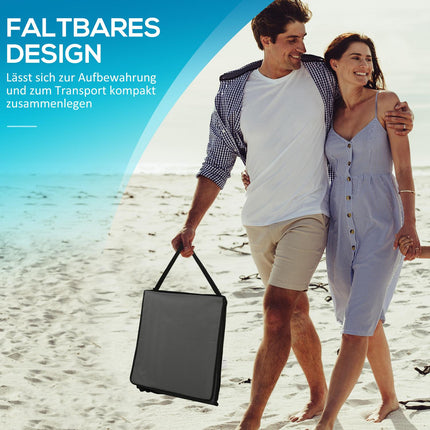 Folding beach chair set, adjustable, with carry bag