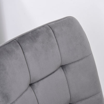 Set of 2 upholstered dining chairs, foam cushioned, gray