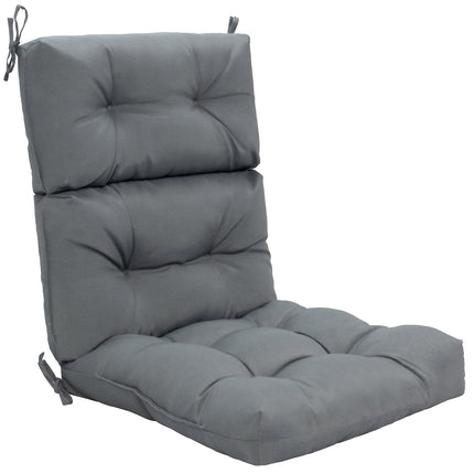 Set Of 2 High-Back Patio Chair Cushions, Waterproof, Gray