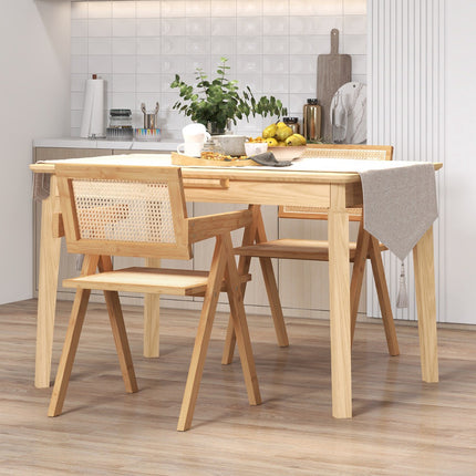 Set Of 2 Rattan Accent Chairs, Natural Bamboo Frame