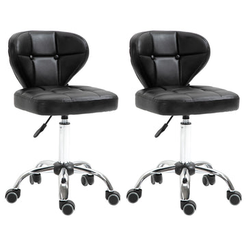 Set of 2 dark gray swivel wheelchairs, adjustable height