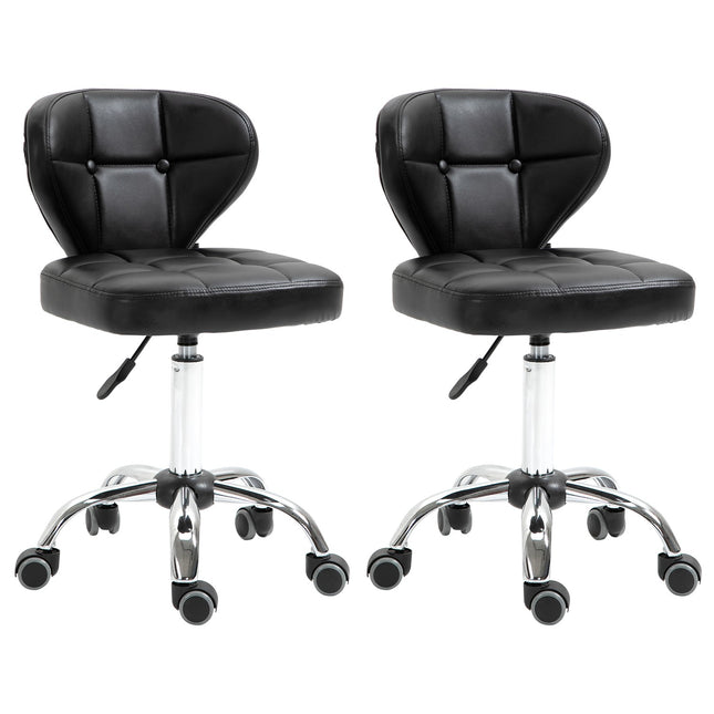 Set of 2 dark gray swivel wheelchairs, adjustable height