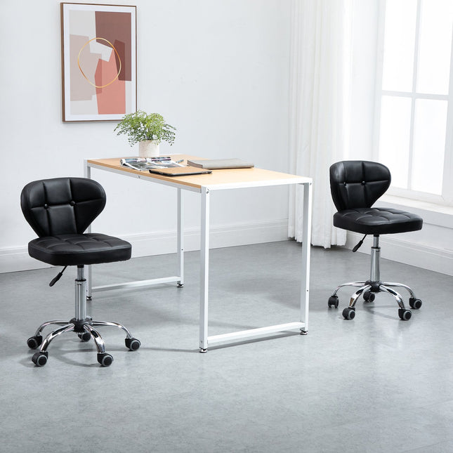 Set of 2 dark gray swivel wheelchairs, adjustable height
