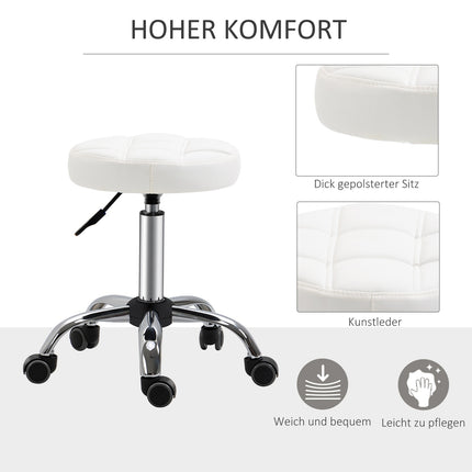 Adjustable white faux leather wheelchairs, set of 2