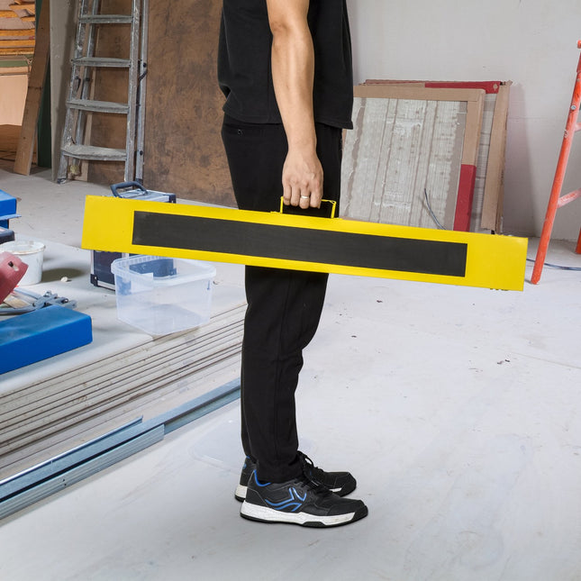 Folding steel sawhorse set, non-slip, adjustable height
