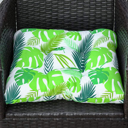 Green striped seat cushion set, Easy-Clean, 50x45x8 Cm