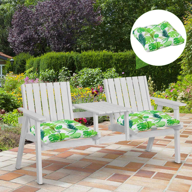 Green striped seat cushion set, Easy-Clean, 50x45x8 Cm