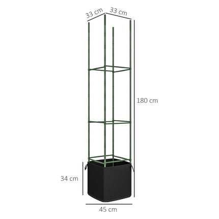 Flower Steel trellis set with grow bags - green (2-pack)
