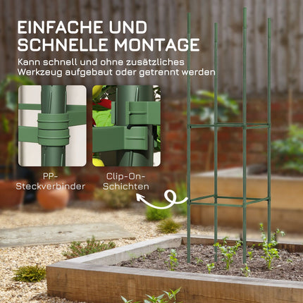 Flower Steel trellis set with grow bags - green (2-pack)