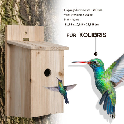 Wooden birdhouse set - Natural nesting boxes for small birds