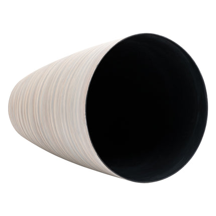Set of 3 cream-white flower pots in robust plastic