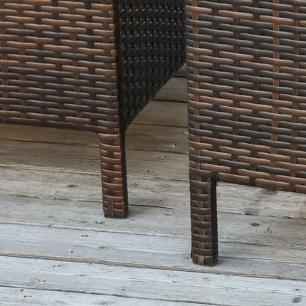Polyrattan Set of 3 brown coffee tables, different sizes