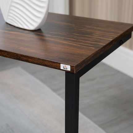 Set of 3 C-shaped side tables, industrial steel, rustic brown