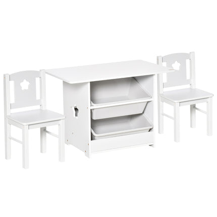 Toddler table & 2 chairs, MDF, white/grey