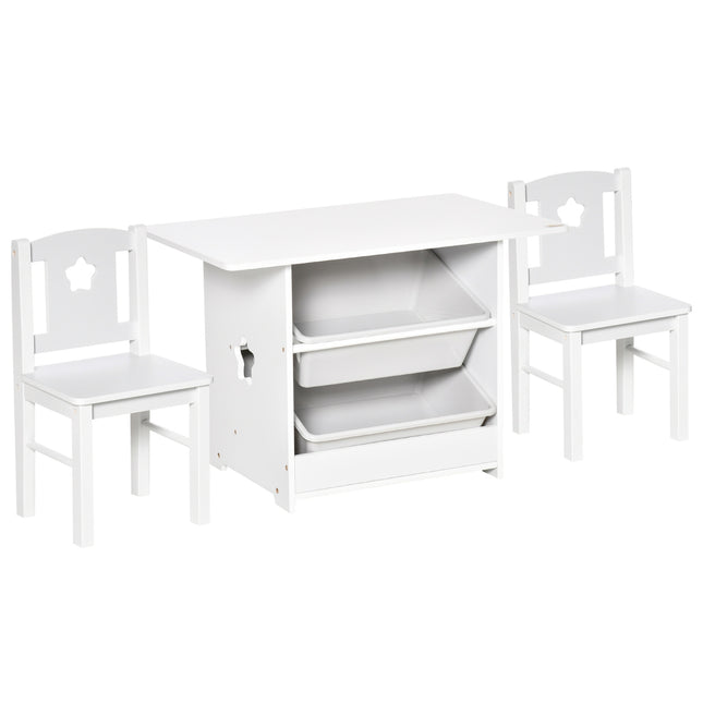 Toddler table & 2 chairs, MDF, white/grey