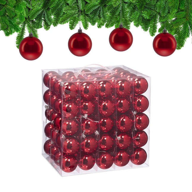 Set of 100 Glossy Christmas Tree Baubles