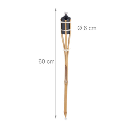 Set of 10 Garden Torches 60cm