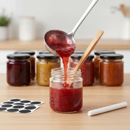 Set of 10 Glass Jam Jars with Airtight Lids, 200ml