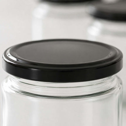 Set of 10 Glass Jam Jars with Airtight Lids, 200ml