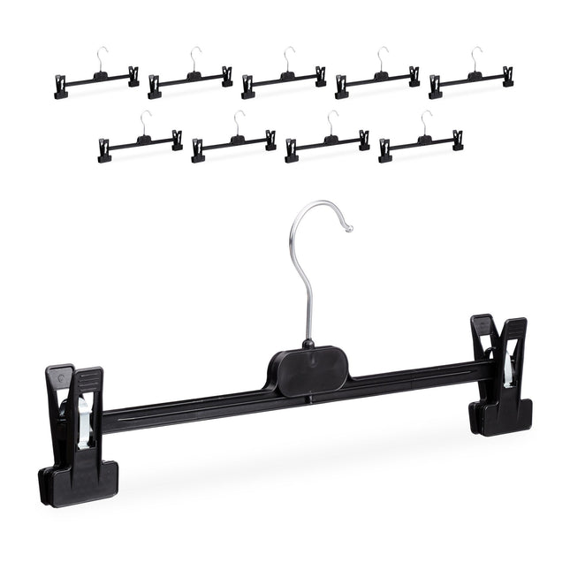 Set van 10 plastic broekhouders