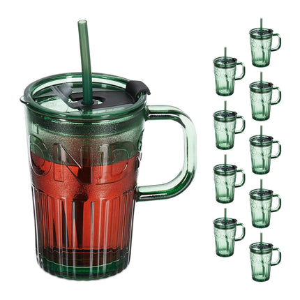 Set of 10 drinking glasses with handles