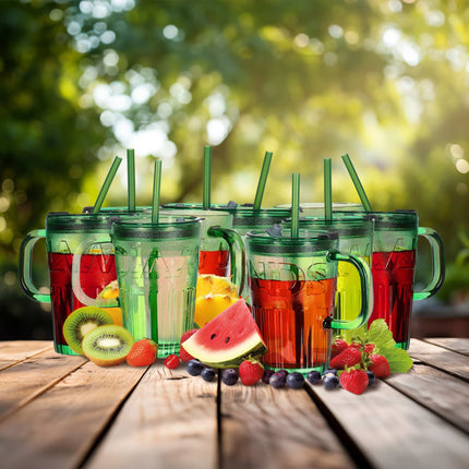 Set of 10 drinking glasses with handles
