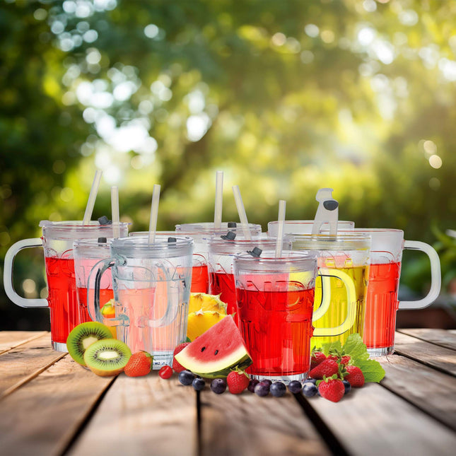 Set of 10 drinking glasses with handles