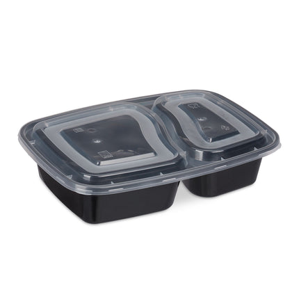 Set of 10 mealprep boxes, 2 compartments