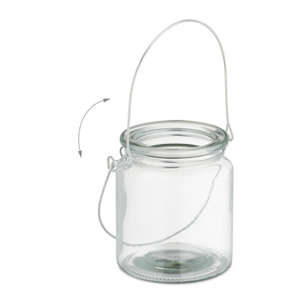 Set of 12 Glass Candle Lanterns with Handles