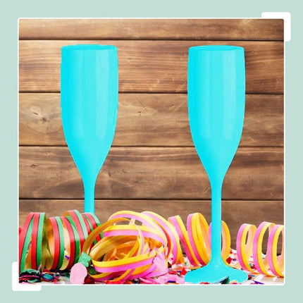 Set of 12 Shatterproof Plastic Champagne Flutes