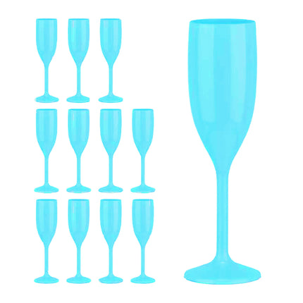 Set of 12 Shatterproof Plastic Champagne Flutes
