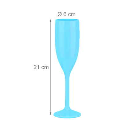Set of 12 Shatterproof Plastic Champagne Flutes
