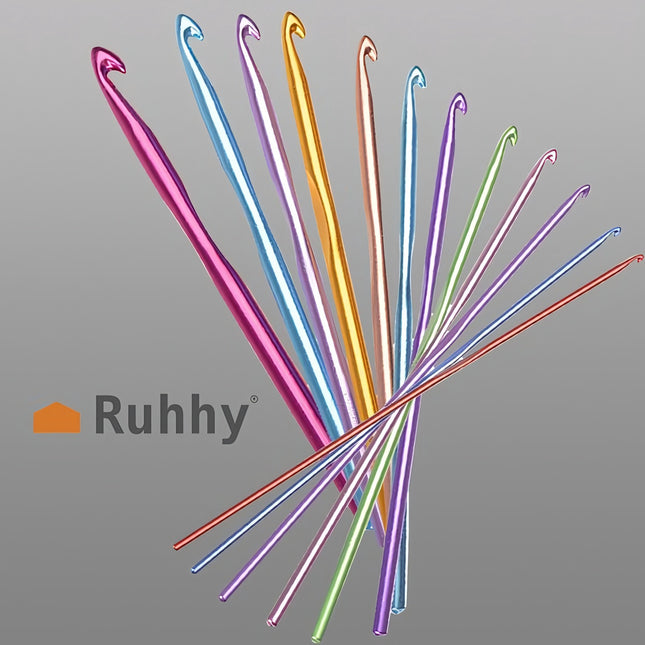 Set of 12 crochet hooks.