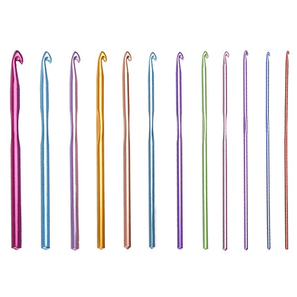 Set of 12 crochet hooks.