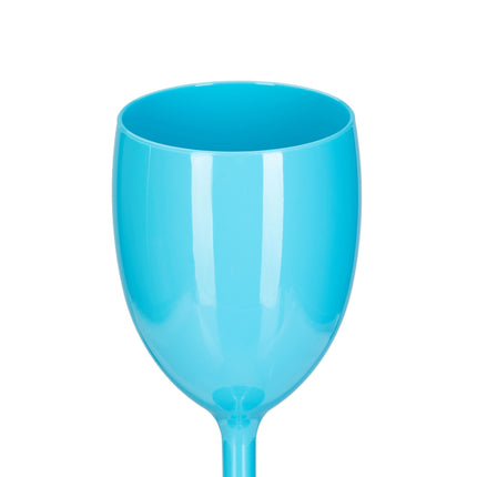 Set of 12 turquoise plastic wine glasses