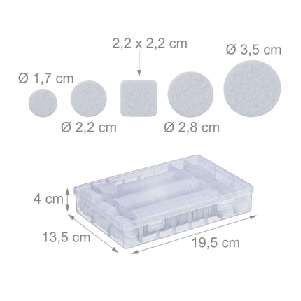 Set of 272 self-adhesive felt sliders
